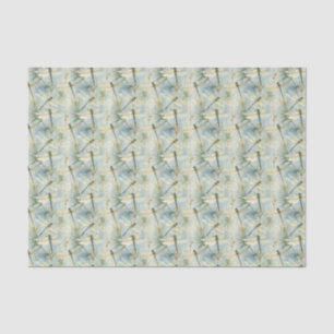 Papel De Seda Tranquil Dragonfly Estilo Watercolor
