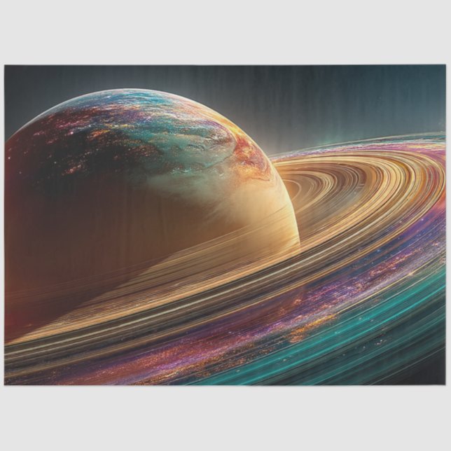 Papel De Seda Trato Roxo Dourado, Superfície do Planeta Vibrante (Frente )