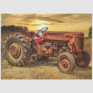 Papel De Seda Trator de Fazenda de Trator Vermelho