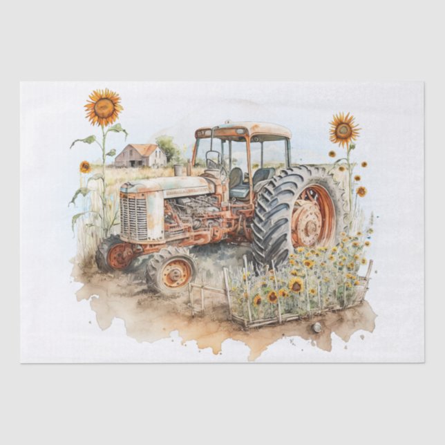 Papel De Seda Trator Fazenda (Frente )