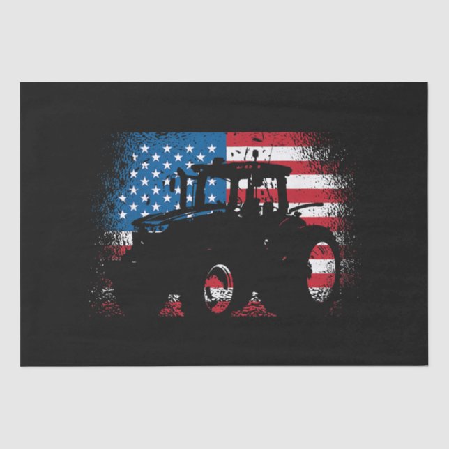 Papel De Seda Trator USA Flag design for Patriotic Farmer (Frente )