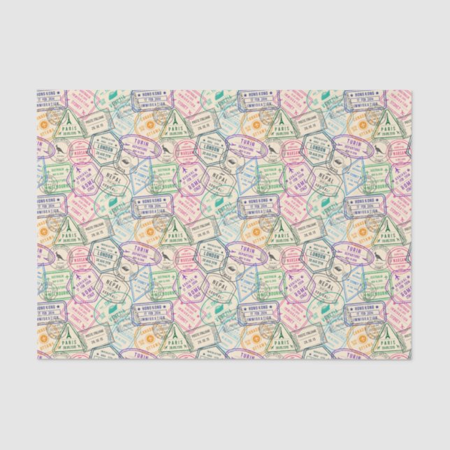 Papel De Seda Travel Stamps (Frente )