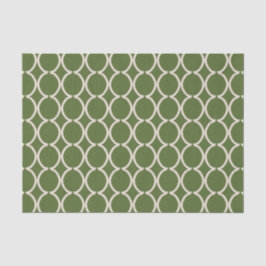 Papel De Seda Treliça Geométrica Ogee Verde Oliva