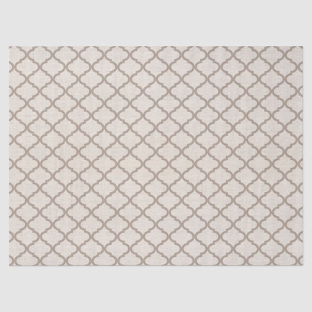 Papel De Seda Treliça Marroquina Osso/Bege (Frente )