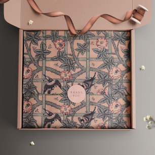 Papel De Seda Trellis Birds William Morris Purple Vintage Floral