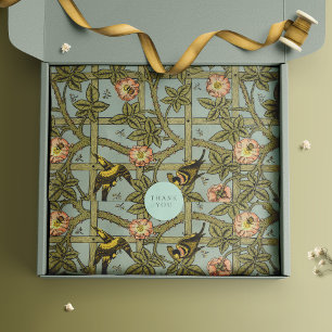 Papel De Seda Trellis Birds William Morris Purple Vintage Floral