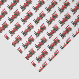 Papel De Seda Trem a Vapor Vermelho