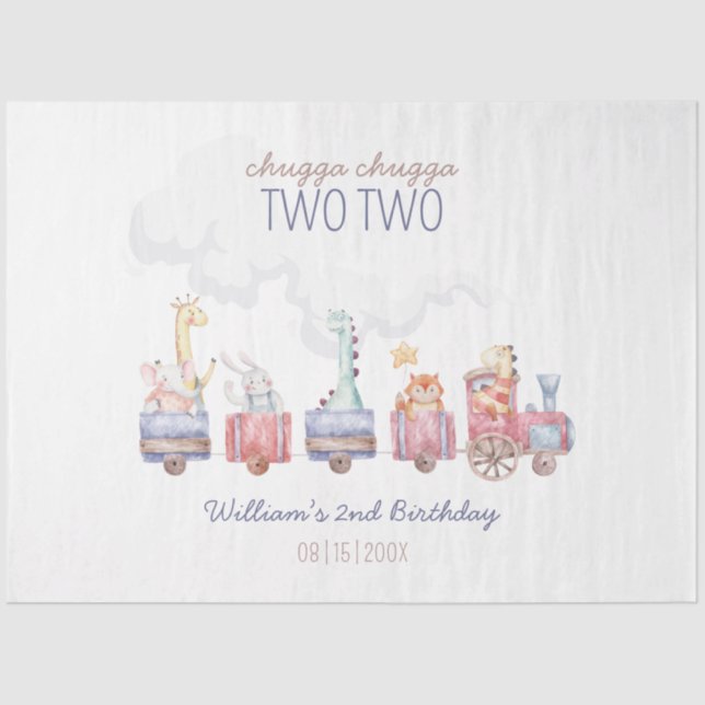 Papel De Seda Trem de Brinquedos Todos a Bordo Convidado de Aniv (Frente )