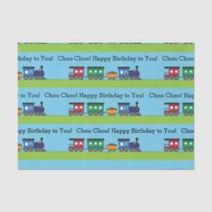 Papel De Seda Trem de Choo Choo do aniversário
