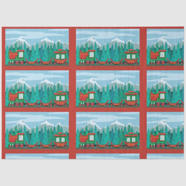 Papel De Seda trem de Natal (Frente )