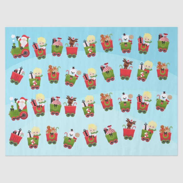 Papel De Seda Trem de Natal do Bloneiro (Frente )