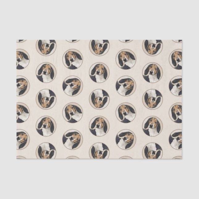 Papel De Seda Tremendo Walker Coonhound Pintando Arte Cachorro O (Frente )