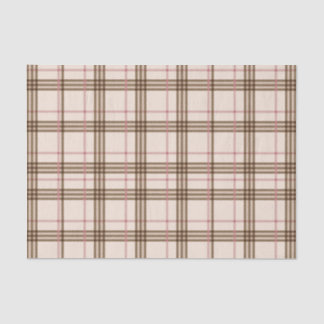 Papel De Seda Trendy Beige Brown Tartan Xadrez