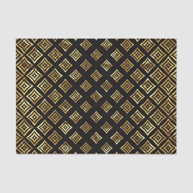 Papel De Seda Trendy Dourado Glitter Rhomboid (Frente )