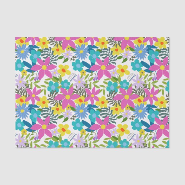 Papel De Seda Trendy floral tropical" (Frente )