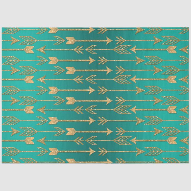 Papel De Seda Trendy foz-dourado-brilho flecha tribal (Frente )