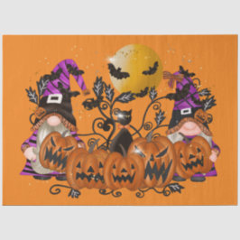 Papel De Seda Trendy Happy Halloween Orange Gnomo