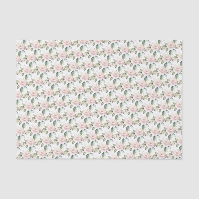 Papel De Seda Trendy rosa gold floral sparkle 16 anos (Frente )