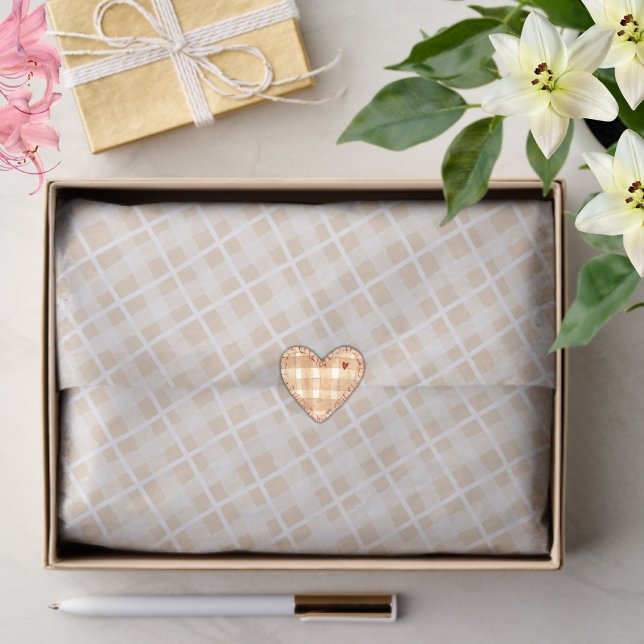 Papel De Seda Trendy Rustic Tartan Brown Padrão Brown Tonalidade (Criador carregado)