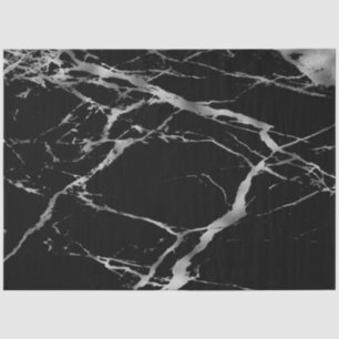 Papel De Seda Trendy Silver Black Marble Modern