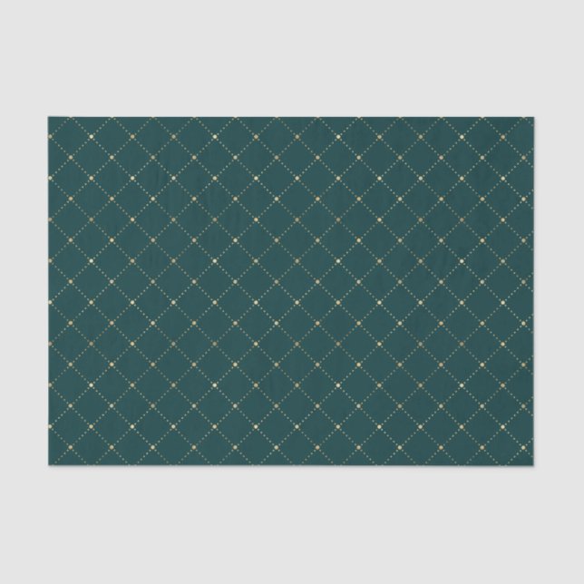 Papel De Seda Trendy Teal e Dourado (Frente )