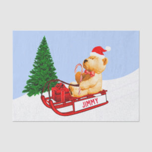 Papel De Seda Trenó de Teddy - Presente Presente No Natal, Arra