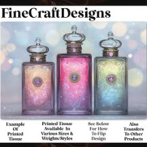 Três Belos Frascos de Perfume AF6 Decoupage