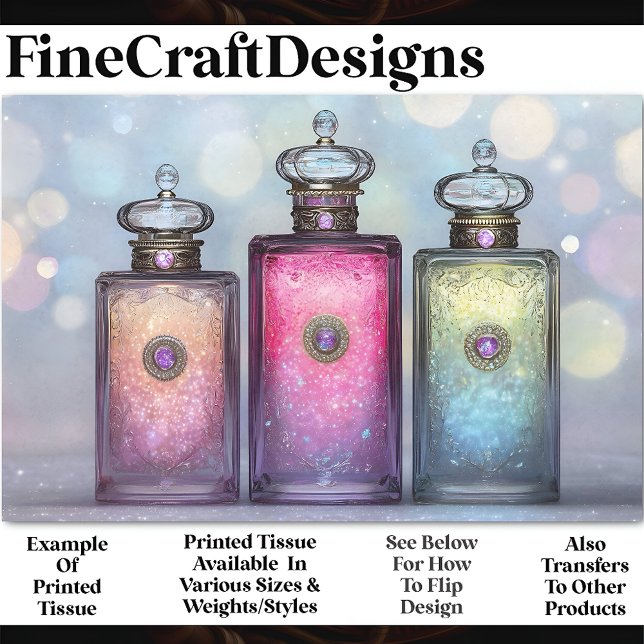 Papel De Seda Três Bonitas Garrafas de Perfume AF6 (Criador carregado)