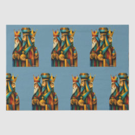 Papel De Seda Três Homens Sábios Arte Abstrata da Natividade