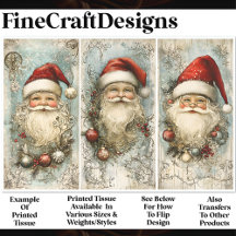 Três Jolly Santas Vitorianos Antigos Decoupage AN9
