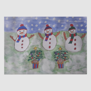 Papel De Seda Três Neves de Natal