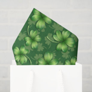 Papel De Seda Trevo de Quatro Folhas Verde Irlandês