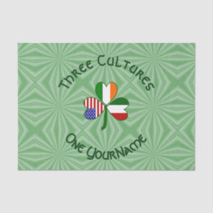 Papel De Seda Trevo de Três Folhas Personalizado Ítalo-Irlandês 