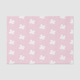 Papel De Seda Trevos Brancos sobre Rosa