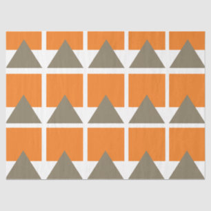 Papel De Seda Triângulo de Cinza Laranja Esquadrado