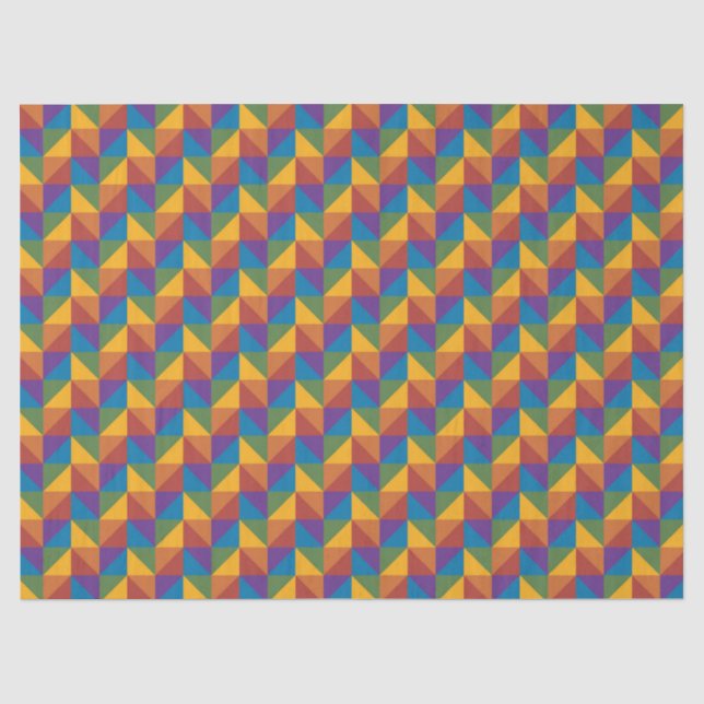 Papel De Seda Triângulo Geométrico Arco-íris (Frente )