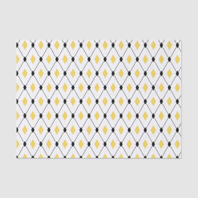 Papel De Seda Triângulos Amarelos E Pretos (Frente )