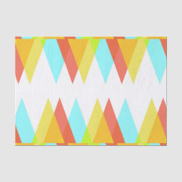 Papel De Seda Triângulos amarelos, vermelhos e azuis de cadete