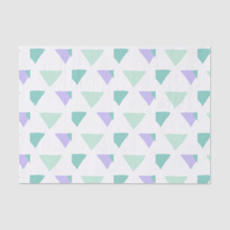 Papel De Seda Triângulos de Aquarela | Verde e Roxo