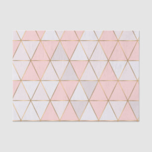 Papel De Seda Triângulos Geométricos Abstratos Modernos Dourado 