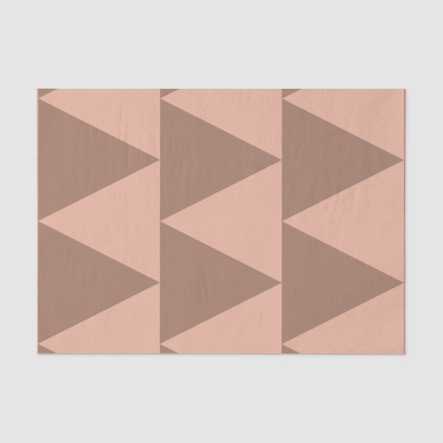 Papel De Seda Triângulos Grandes Geométricos Mocha Mousse Rosa D (Frente )
