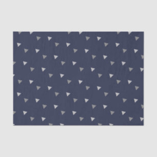 Papel De Seda Triângulos na moda modernos geométricos & azuis