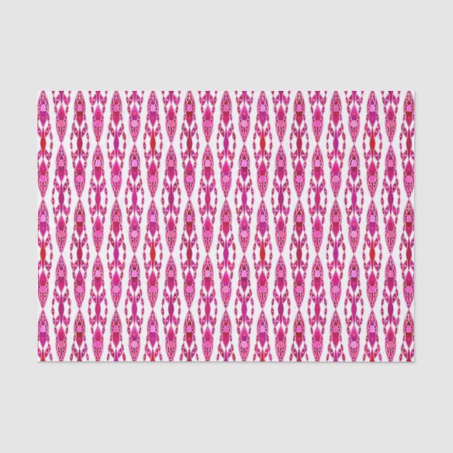Papel De Seda Tribal Batik - Burqundy e Fuchsia Rosa (Frente )