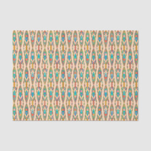 Papel De Seda Tribal Batik - Rosa Pêssego e Turquesa