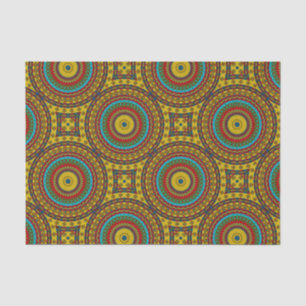 Papel De Seda Tribal Geométrico Azul Amarelo Amarelo Azul legal