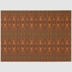 Papel De Seda Tribal Western Rust Orange Art Patterno Bull Crâni