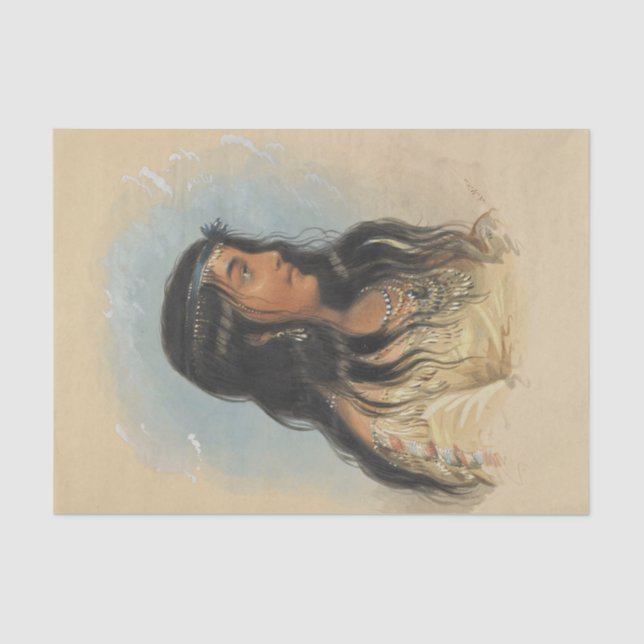 Papel De Seda Tribo de Pintura de Aquarela Nativa Americana (Frente )