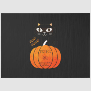 Papel De Seda Trick ou Treine Boo Escarnecendo Negro Negro