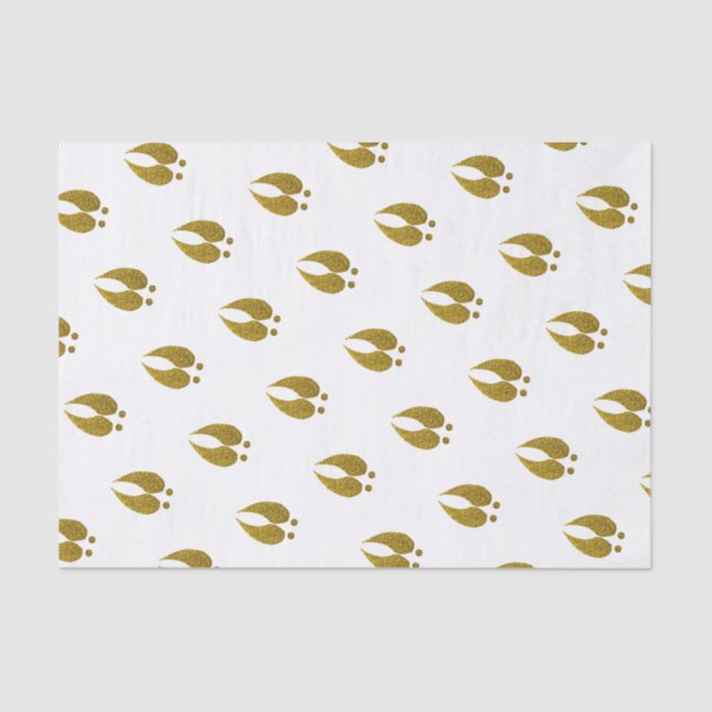 Papel De Seda Trilha Dourado dos cervos do brilho elegante (Frente )