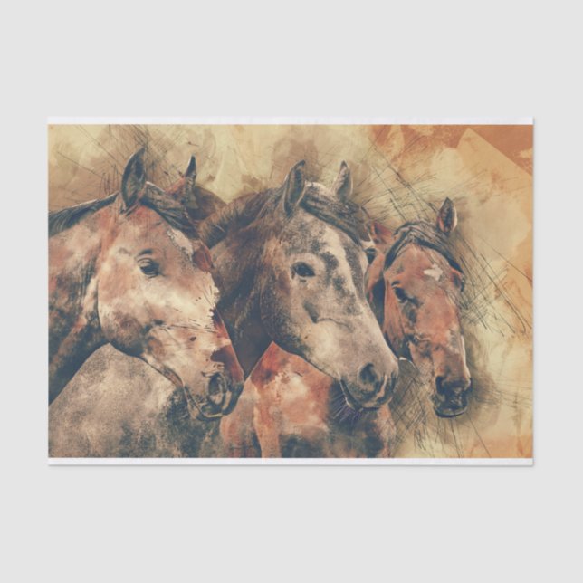 Papel De Seda Trio de Cavalos Russos (Frente )